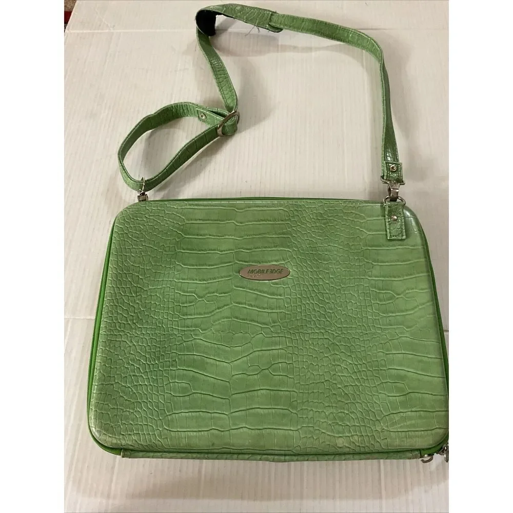 Mobile Edge‎ MEPFC9 Green Faux Croc Laptop Shoulder Bag